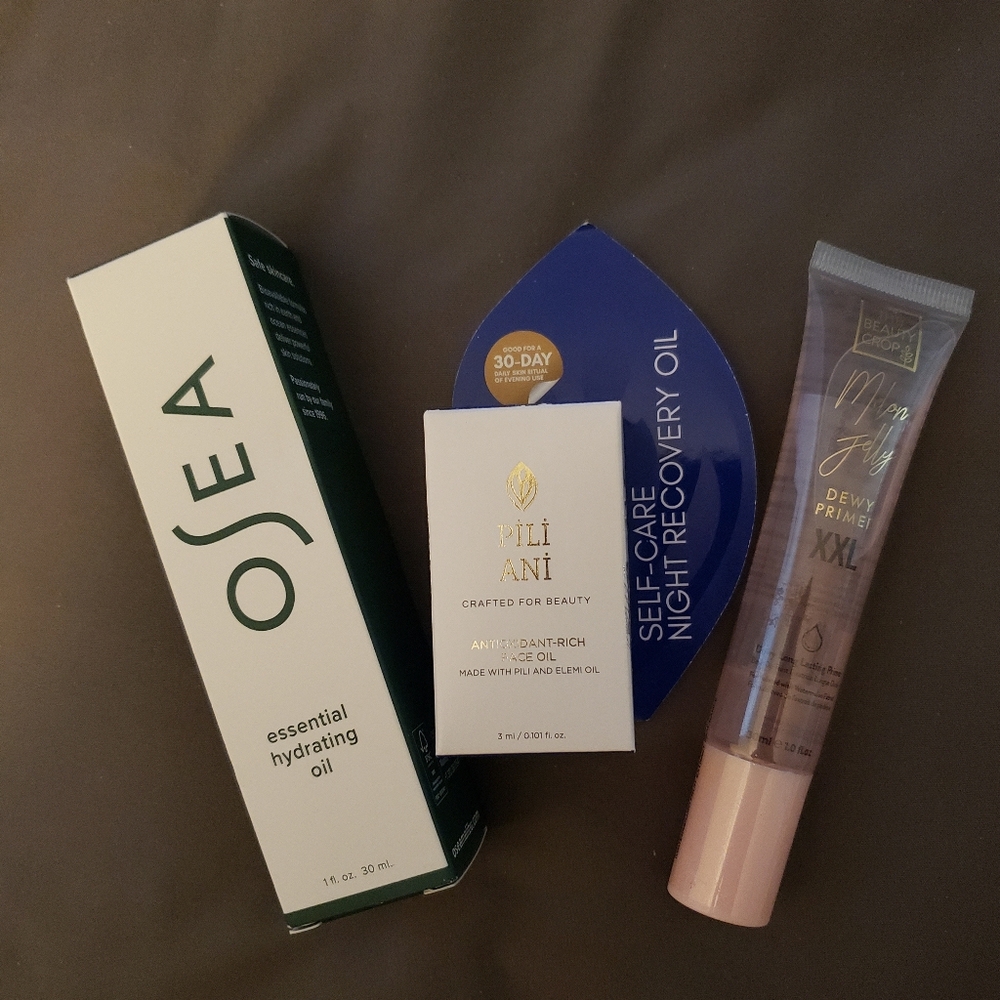 Vegan Osea Hydrating Oil, PILI ANI Face Oil, Dewy Primer Skin Set